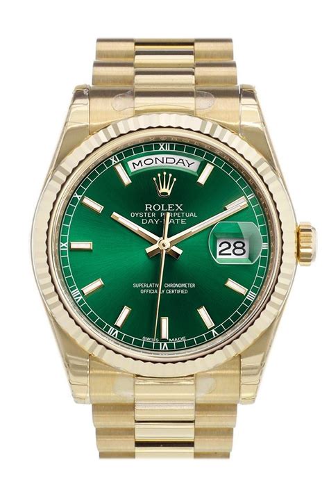 rolex presidential day date green dial|rolex presidential green dial.